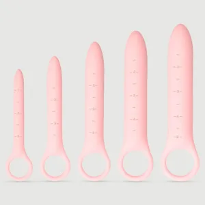 Sexopolis Wellness Set dilator vaginal din silicon cu mâner - roz