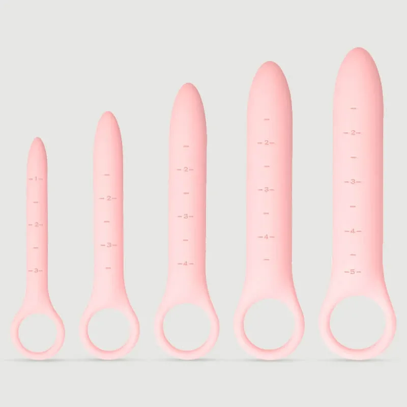Sexopolis Wellness Set dilator vaginal din silicon cu mâner - roz — preț și oferte