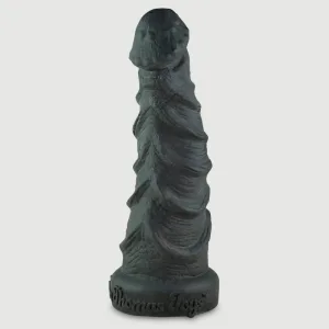 The Beast Dildo mare din silicon Platinum cu coaste 27 cm - Negru