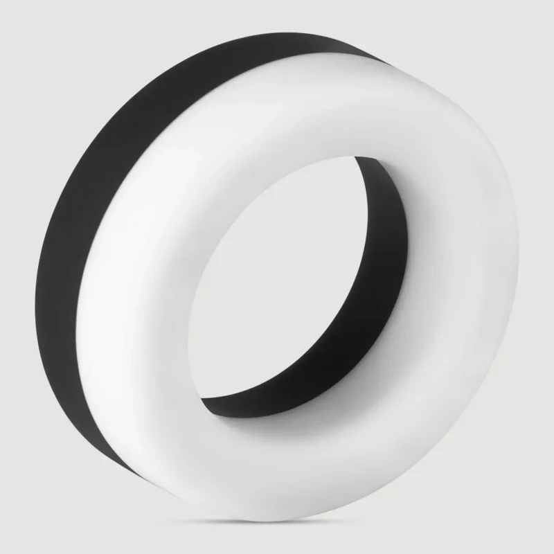 Forto F-19 Inel pentru penis din silicon cu 2 tonuri - alb/negru — preț și oferte