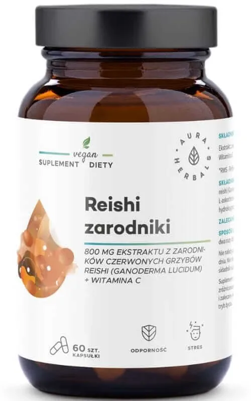 Spori Reishi 800 mg + vitamina C 60 capsule Aura Herbals — preț și oferte