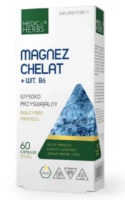 Magneziu chelat + vitamina B6 60 capsule Medica Herbs — preț și oferte