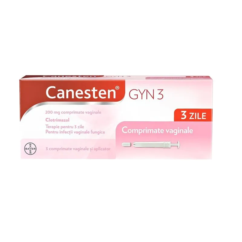 Canesten Gyn 3, 200 mg, Bayer | 3 comprimate vaginale — preț și oferte