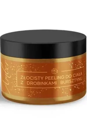 Scrub de corp auriu cu particule de chihlimbar 300g Linia chihlimbarului