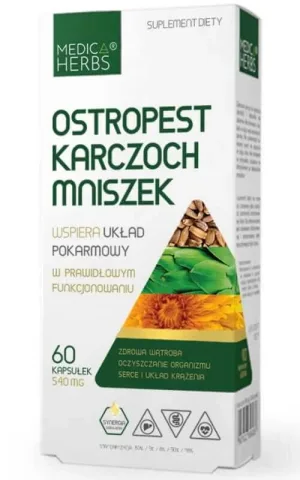 Ciulin, anghinare, păpădie 60 capsule Medica Herbs