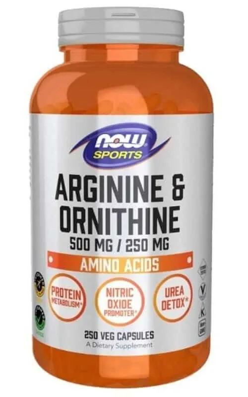 Arginină și ornitină 500/250 mg, 250 capsule NOW Foods — preț și oferte