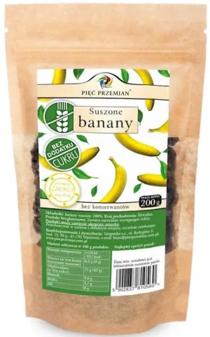 Banane uscate fără gluten 200g - FIVE CHANGES