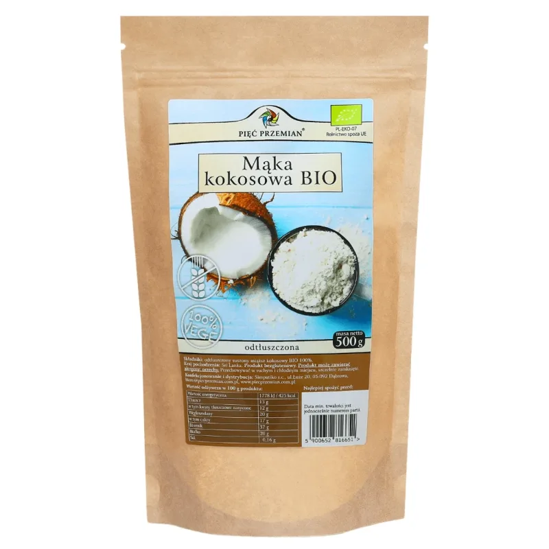 Făină de nucă de cocos fără gluten BIO 500g FIVE CHANGES — preț și oferte