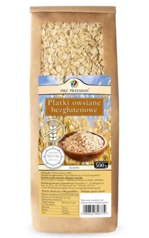 Fulgi de ovăz fără gluten JUMBO 500g FIVE CHANGES