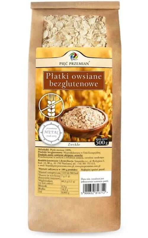 Fulgi de ovăz fără gluten fără gluten 500g FIVE CHANGES — preț și oferte