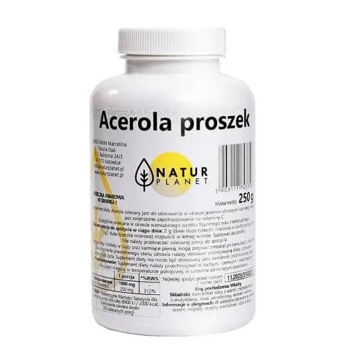 Acerola NaturPlanet pulbere, 250 g infopharm — preț și oferte