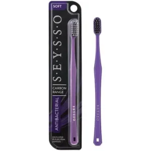 SEYSSO Periuță de dinți manuală antibacteriană cu carbon, 1 buc