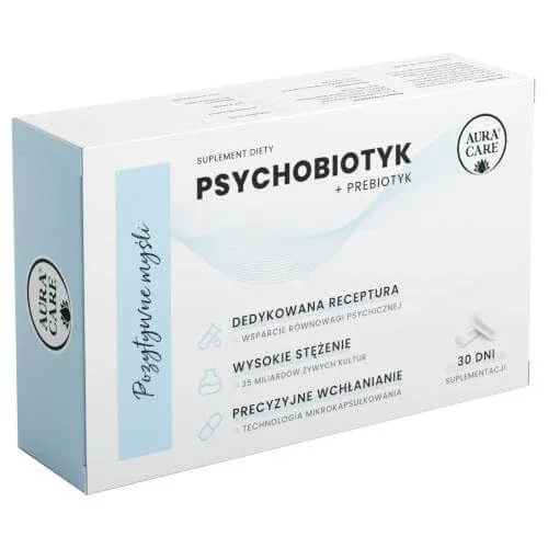 Aura Care Gânduri pozitive Psychobiotic + prebiotic, 30 capsule — preț și oferte