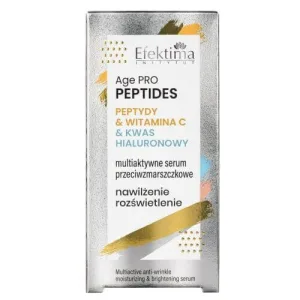 EFEKTIMA Age Pro Peptides Multiactive Anti-Wrinkle Serum Peptides & Vitamin C & Hyaluronic Acid Hydration Brightening, 30 ml