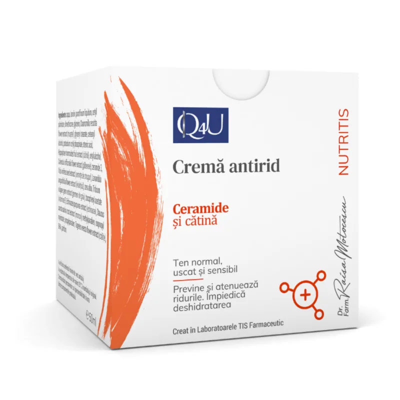 Crema antirid cu ceramide si catina Nutris Q4U, 50 ml, Tis Farmaceutic — preț și oferte