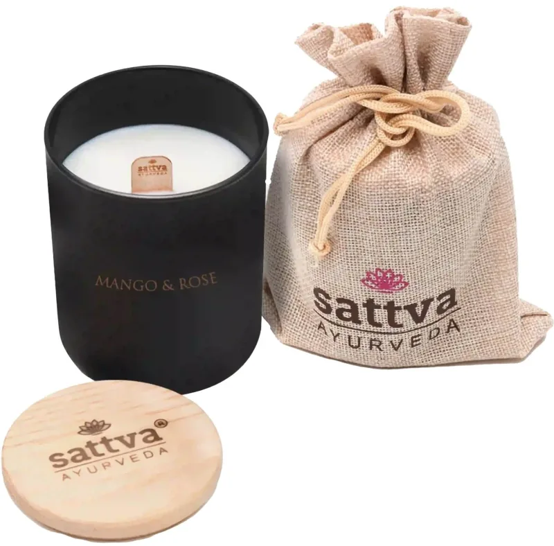 Sattva Candle Indian Rose și Mango Lumânare de soia 200ml Sattva Ayurveda — preț și oferte