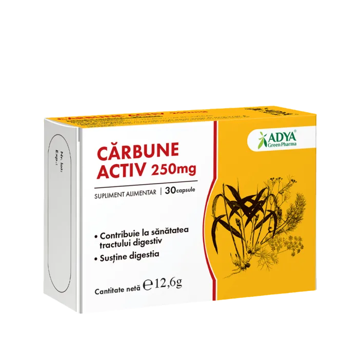 Carbune Activ 250 mg, Adya Green Pharma | 30 capsule — preț și oferte