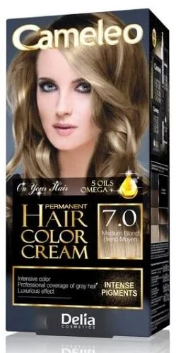 DELIA CAMELEO Omega II 7.0 Vopsea de păr blond mediu Delia Cosmetics — preț și oferte
