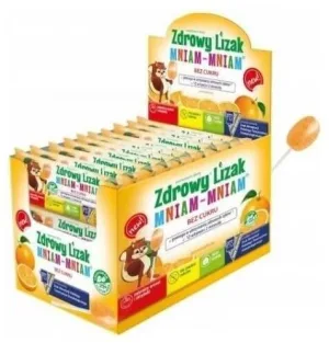 Healthy Yummy Yummy Lollipop aromă de portocale 40 bucăți