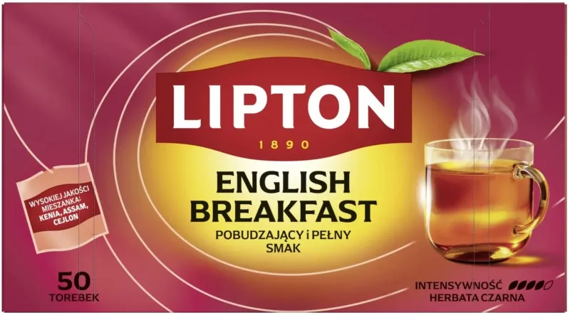 Lipton English Breakfast Black Tea 50 pliculețe — preț și oferte