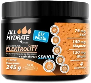 Allhydrate Electrolytes Senior portocaliu fără potasiu 245 g