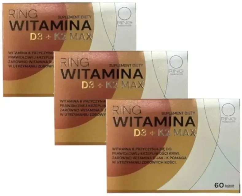 Ring Vitamina D3 + K2 Max 60 capsule Multipack x 3 — preț și oferte