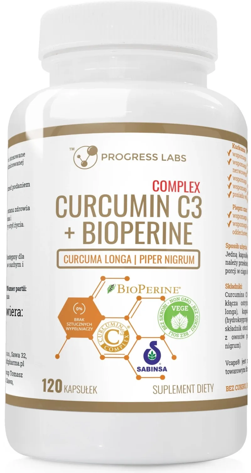 Progress Labs Curcumin C3 + Piperine 120 Capsule — preț și oferte