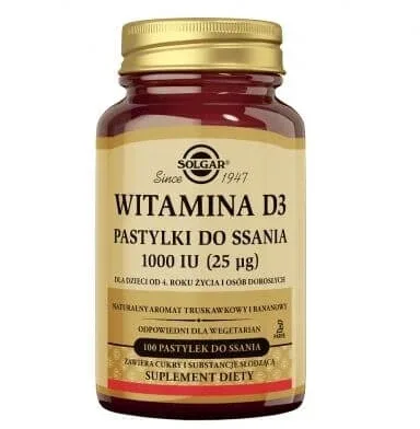 SOLGAR Vitamina D3 100 pastiluțe — preț și oferte