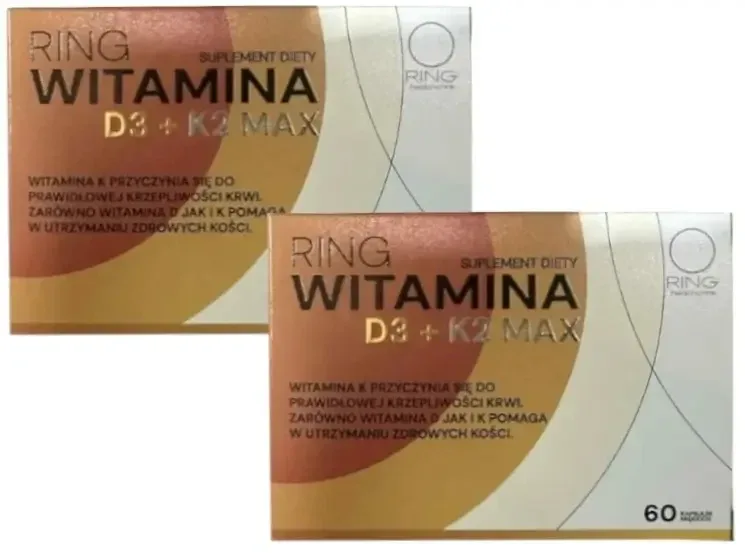 Ring Vitamina D3 + K2 Max 60 capsule Multipack x 2 — preț și oferte