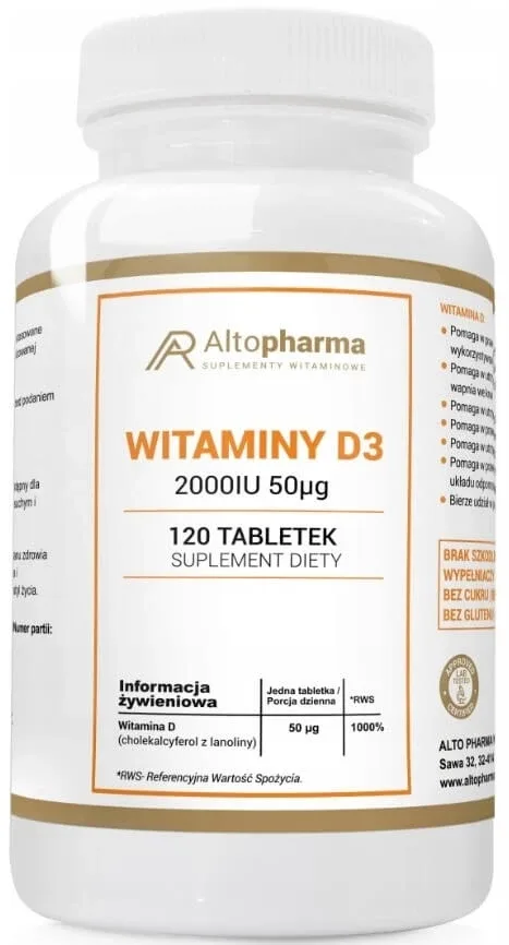 Altopharma Vitamina D3 2000 UI 50 mcg 120 comprimate — preț și oferte