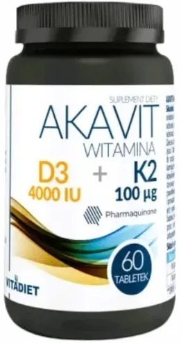 VITADIET Akavit Vitamina D3 4000 UI + K2 100 mcg 60 comprimate — preț și oferte