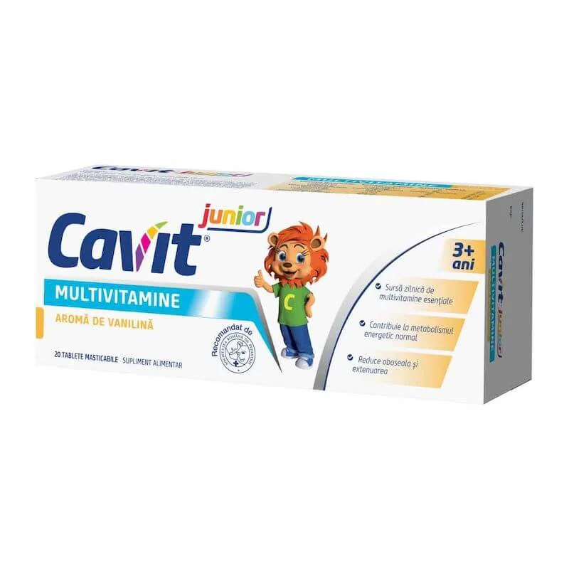 Cavit Junior cu aroma de vanilie, Biofarm | 20 comprimate — preț și oferte