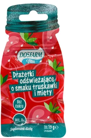 Dosfarm Vita Dragee răcoritoare cu aromă de căpșuni și ...