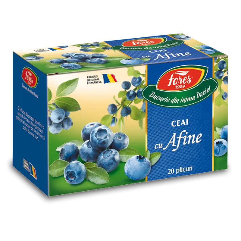 Ceai cu afine 50%, ceai la plic, Fares | 20 plicuri — preț și oferte