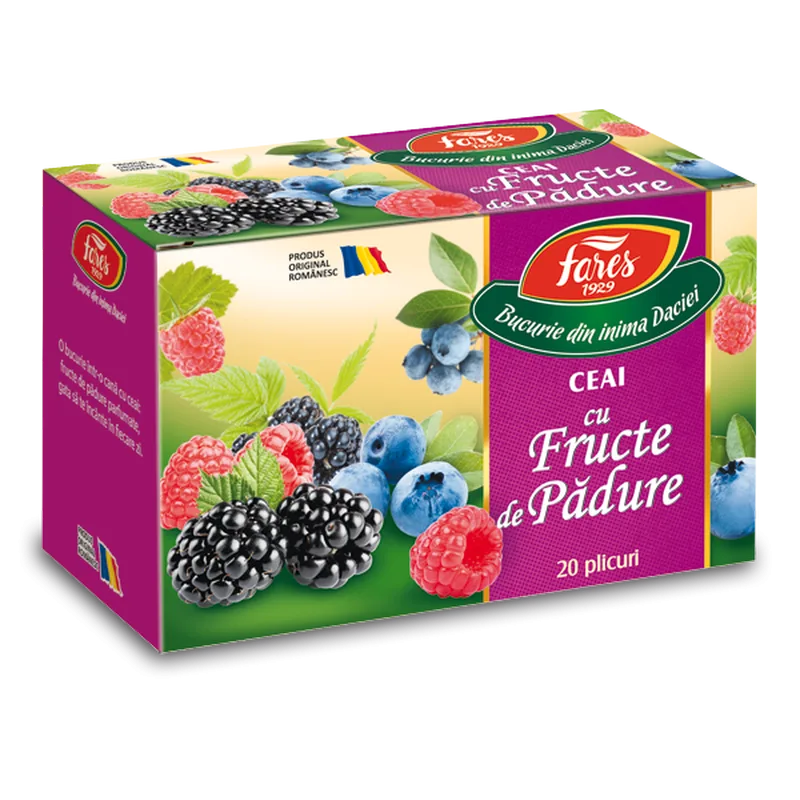 Ceai cu fructe de padure, ceai la plic, Fares | 20 plicuri — preț și oferte