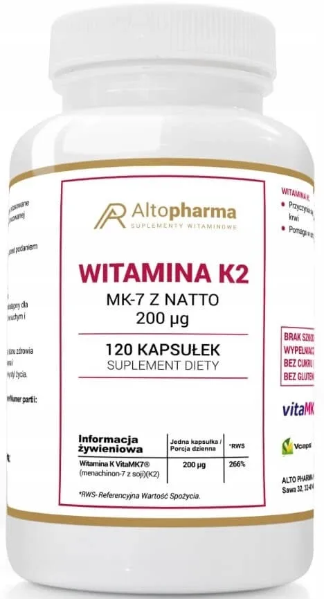 Altopharma Vitamina K2 MK-7 cu NATTO 200mcg 120 capsule. — preț și oferte