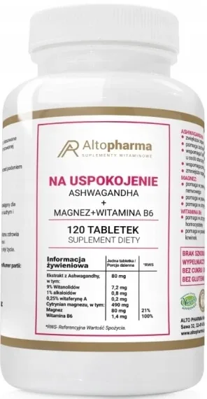 Altopharma pentru calmare Ashwagandha + magneziu + vitamina ...