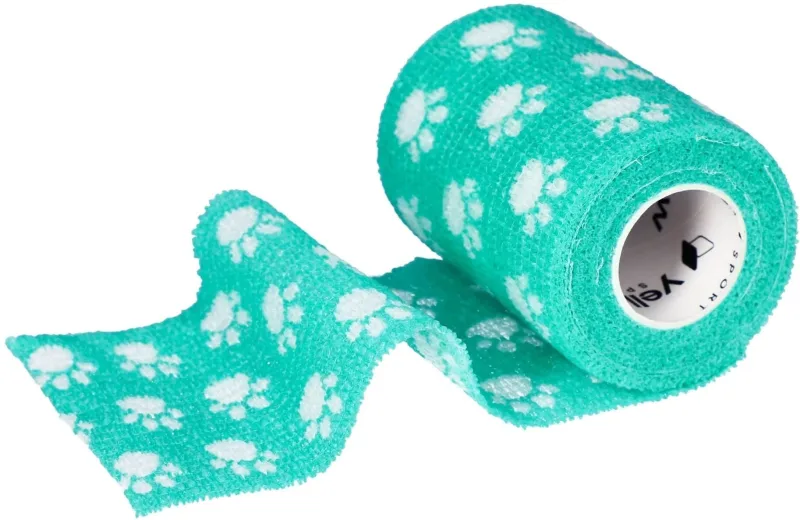 Bandaj adeziv YellowBand 7,5 cm x 4,5 m Verde cu amprente de lăbuțe ... — preț și oferte