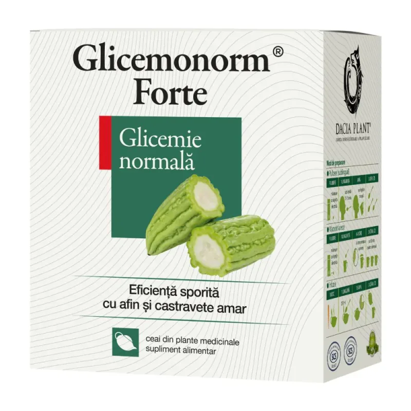 Ceai Glicemonorm Forte, Dacia Plant | 50 g — preț și oferte