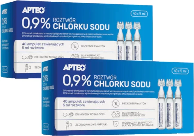 APTEO Soluție de clorură de sodiu 0,9% 40 fiole x 5 ml Multi-pack ... — preț și oferte