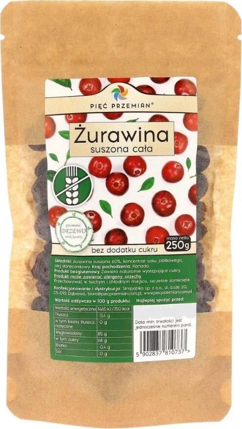 Cinci transformări Merișoare uscate cu suc de mere întregi 250 g — preț și oferte
