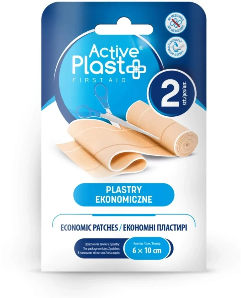 ActivePlast Plasturi economice de prim ajutor 6 x 10 cm 2 bucăți — preț și oferte