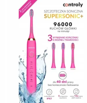 Controly Supersonic Plus periuță de dinți sonică roz 1 buc.
