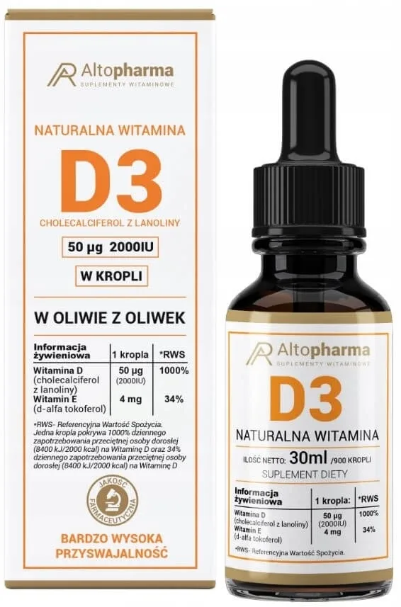 Altopharma Vitamina D3 Cholecalciferol natural din lanolină ... — preț și oferte