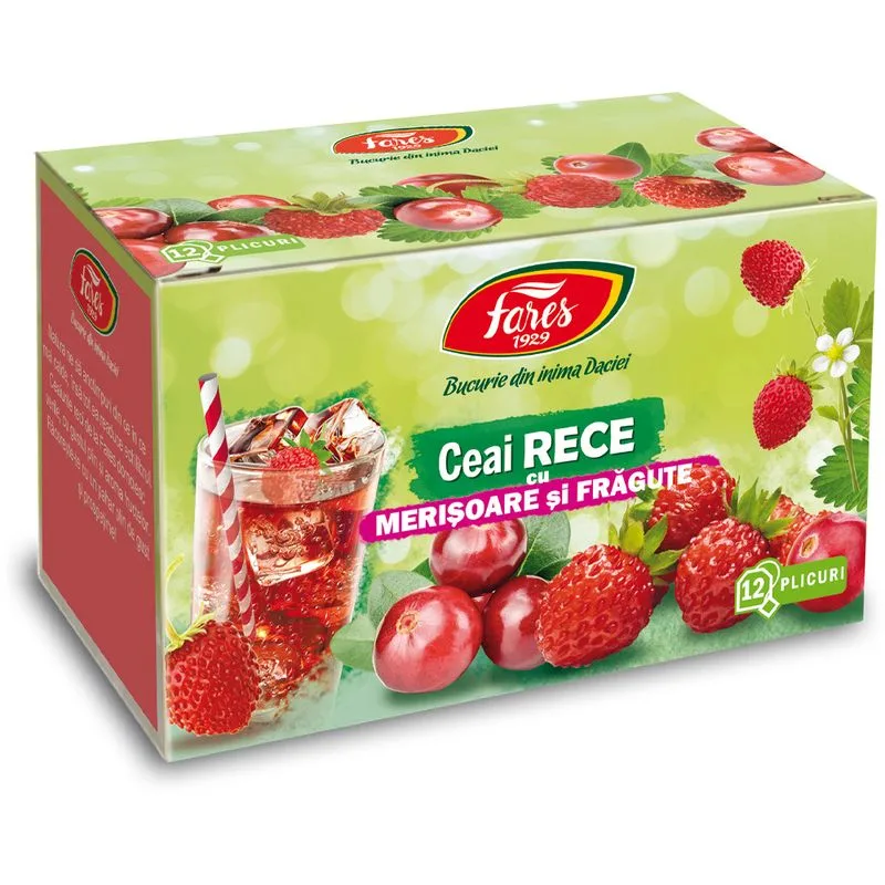 Ceai rece cu merisoare si fragute, Fares  | 12 plicuri — preț și oferte