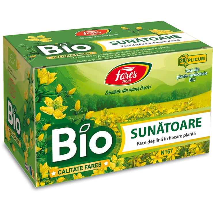 Ceai Sunatoare BIO, Fares | 20 plicuri — preț și oferte