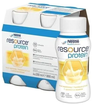 Lichid oral Resource Protein cu aromă de vanilie 4 x 200 ml NESTLE — preț și oferte