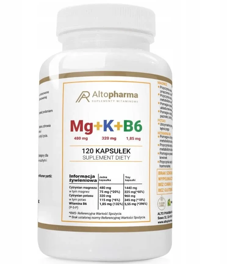 Altopharma Mg+K+Vit B6 120 capsule Vege — preț și oferte