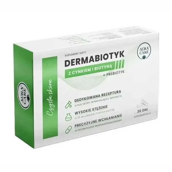 AURA CARE Dermabiotic Piele curată 30 capsule — preț și oferte