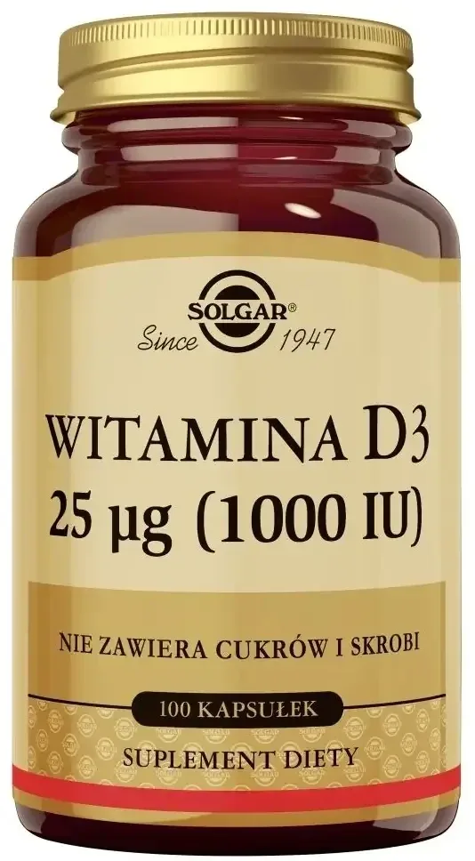 SOLGAR Vitamina D3 naturală 25 mcg 100 capsule — preț și oferte